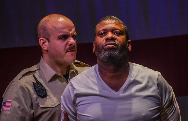 Jesus Hopped the 'A' Train pic 01 - Alastair Gillies (Valdez) and Faz Singhateh (Lucius Jenkins)