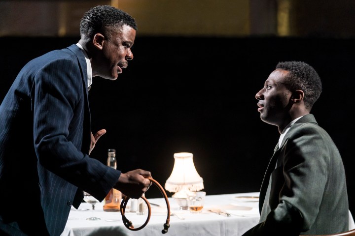 06 RET DEATH OF A SALESMAN L-R Ashley Zhangazha (Biff), Buom Tihngang (Happy) image Johan Persson.jpg